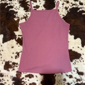Women's Ribbed Pink Tank Top